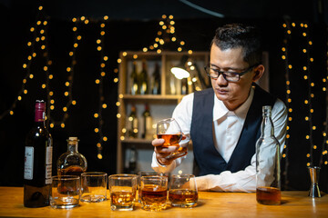 Businessmen in suits drinking  Celebrate whiskey