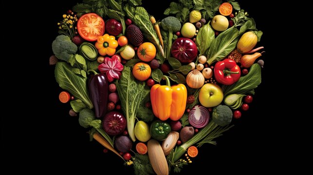 Unlock the secret to vibrant health with this heart-shaped abundance of fresh vegetables! Dive into a world of flavor and nutrition with this colorful selection.
