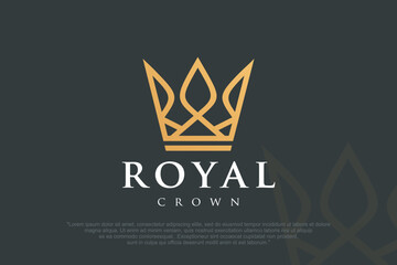 Crown Logo design Vector Template. Royal, luxury symbol.