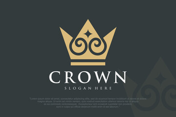 Crown Logo design Vector Template. Royal,King Queen luxury symbol.