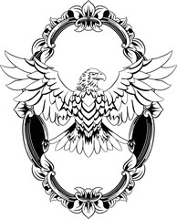 classic style eagle vector design color editable