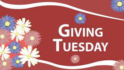 Giving Tuesday vector banner design. Happy Giving Tuesday modern minimal graphic poster illustration.