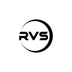 RVS letter logo design with white background in illustrator, cube logo, vector logo, modern alphabet font overlap style. calligraphy designs for logo, Poster, Invitation, etc.