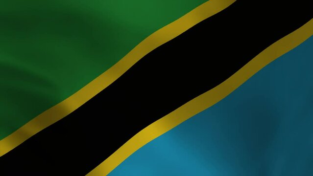 Tanzania flag waving animation 4K. Great for Tanzania National Day Celebrations, for banner, social media, feed wallpaper stories