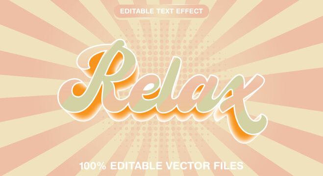 Relax text effect editable mood and modern text style Template