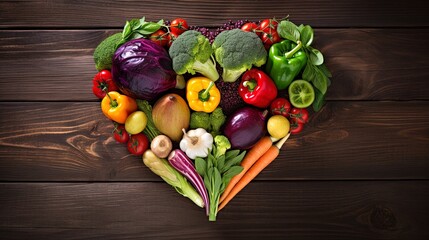 Unlock the secret to vibrant health with this heart-shaped abundance of fresh vegetables! Dive into a world of flavor and nutrition with this colorful selection.