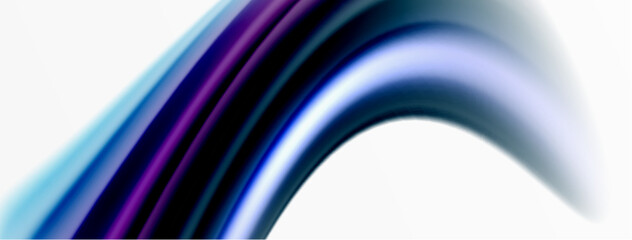 Rainbow color silk blurred wavy line background on white, luxuriously vibrant visually captivating backdrop. Stunning blend of colors reminiscent of rainbow, silky and gracefully blurred wavy pattern