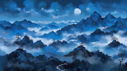 Chinese classical style illustration background