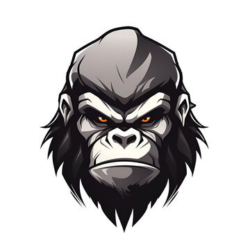 Cartoon Style Gorilla Illustration Painting Drawing No Background Perfect for Print on Demand Merchandise