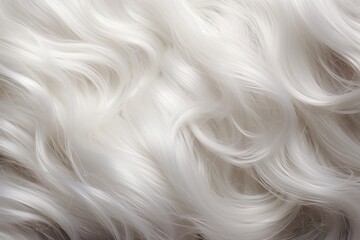 White fluffy fur long hair kitten texture background beautiful and soft curl style natural bleached color like a snow in the winter - obrazy, fototapety, plakaty