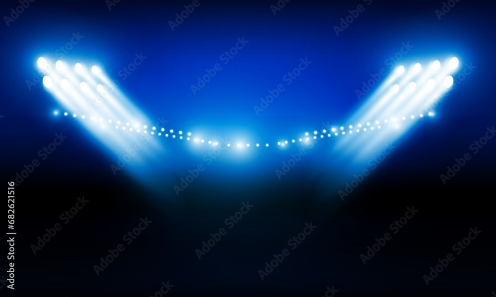 Wall mural bright stadium arena lights vector design.