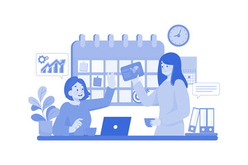 Business Schedule Planning Illustration concept on white background