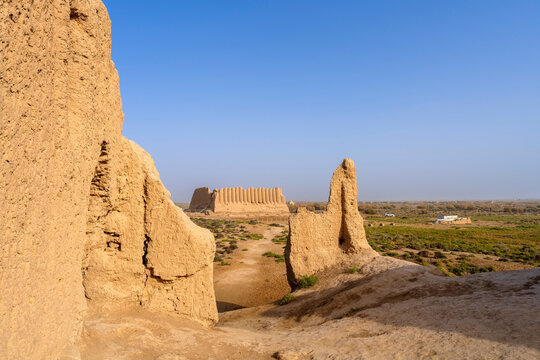 Great Kyz Qala fortress in Merv, an ancient city on the Silk Road close to current Mary, Turkmenistan. Merv was the capital city of many empires and at its hayday the largest in the world.