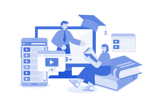 Digital Education engaging in educational activities through digital means.