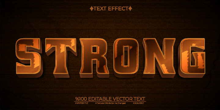 Brown Strong Editable Vector 3D Text Effect