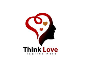 Love mind head logo icon symbol design template illustration inspiration