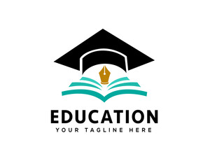 academic hat book university logo icon symbol design template illustration inspiration