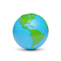 Toy world globe isolated on white background. 3d Illustration.