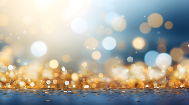 Free photo christmas background with confetti and bokeh lightsBokeh blurry background concept

