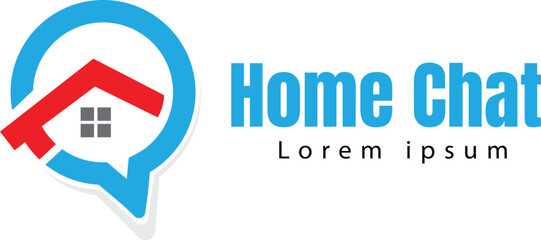 home chat forum real estate consultation logo icon symbol design template illustration inspiration