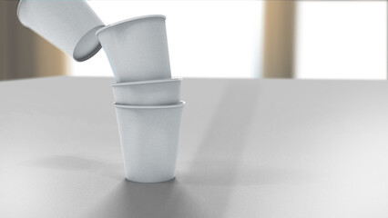 Presenting a high-quality mock-up file for a 6.5oz paper cup or coffee cup, featuring a clean and harmonious background. This mock-up file is designed for logo and branding presentations.
