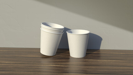 Presenting a high-quality mock-up file for a 6.5oz paper cup or coffee cup, featuring a clean and harmonious background. This mock-up file is designed for logo and branding presentations.
