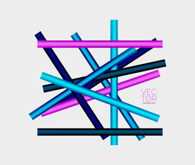 Abstract color straight lines vector background