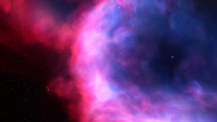 Fototapeta premium bright nebula, nebula in space, majestic red-purple nebula, beautiful space background 3D render