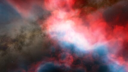bright nebula, nebula in space, majestic red-purple nebula, beautiful space background 3D render
