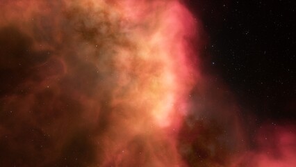 Cosmic background with a blue purple nebula and stars