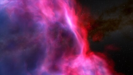 Cosmic background with a blue purple nebula and stars
