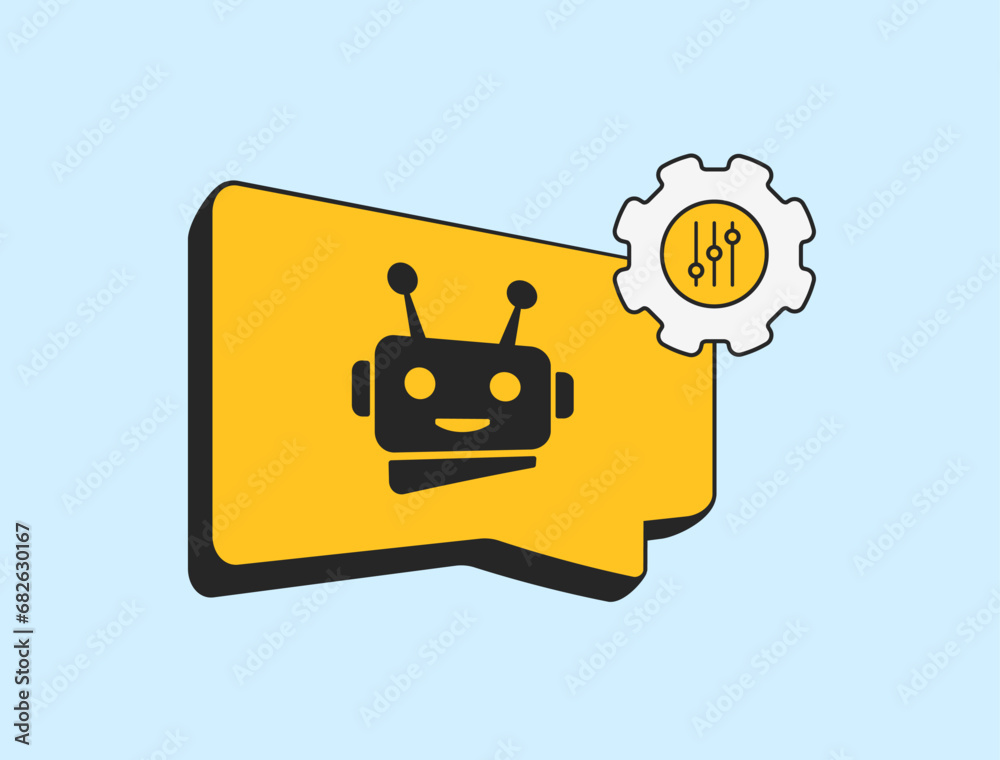 Poster custom bots concept. ai chatbots with customizable features for sales, marketing and business suppor