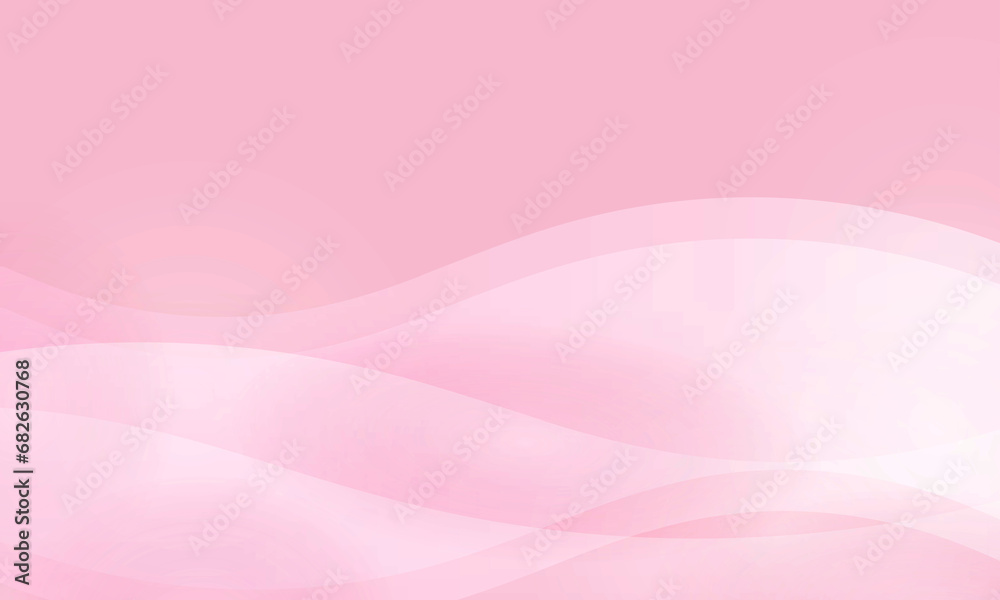 Poster Soft light pink color background with curve wave pattern graphics illustration for Abstract Modern Presentation illustration web template backgroung backdrop desktop