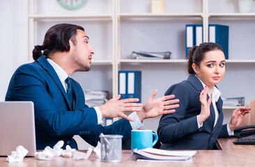 Two employees suffering at workplace