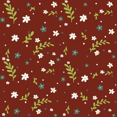 Color flowers seamless pattern