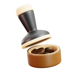 Coffee Tamping 3d illustattion