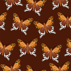 seamless pattern with butterflies - obrazy, fototapety, plakaty