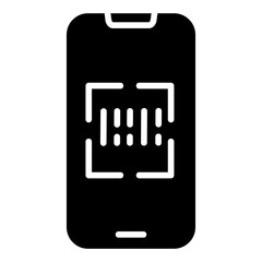 barcode scan glyph icon