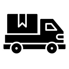 delivery truck glyph icon