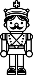 Christmas Nutcracker Vintage Icon in Hand-drawn Style