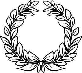 Christmas Wreath Vintage Icon in Hand-drawn Style