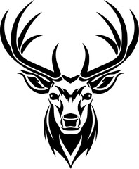 Naklejka premium Christmas Reindeer Vintage Icon in Hand-drawn Style