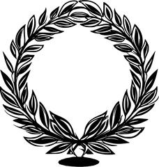 Christmas Wreath Vintage Icon in Hand-drawn Style