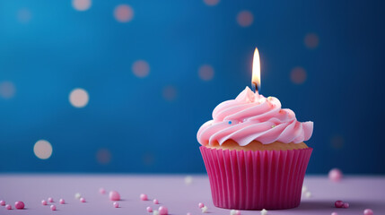 birthday cupcake with candle