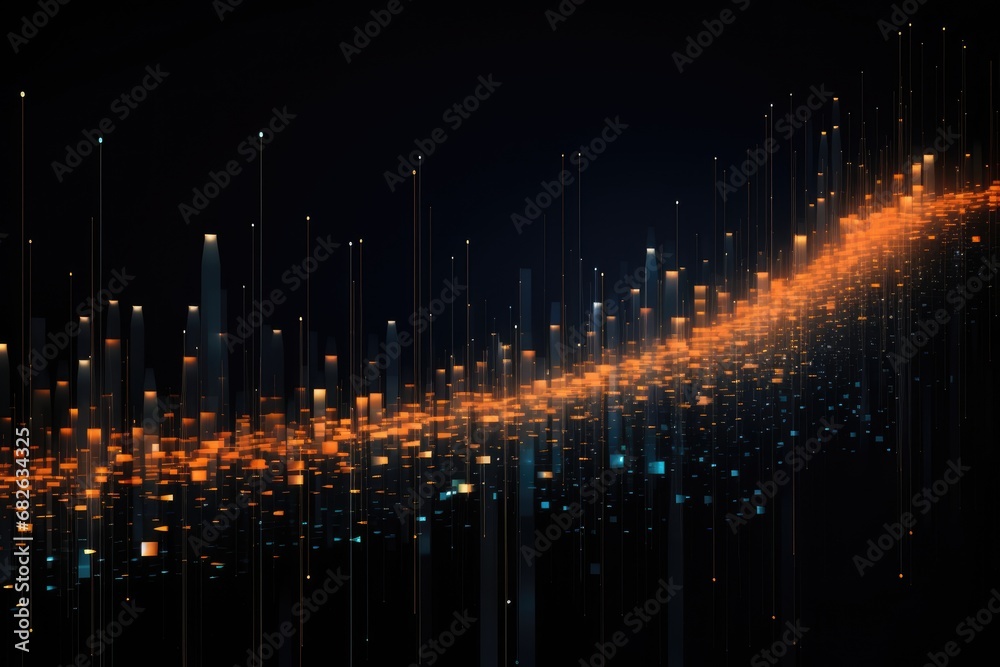 Poster abstract background with dynamic particles. futuristic technology style. elegant background for busi