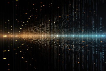 abstract background with a binary code in the form of a binary code, Abstract digital binary code flowing on a black background, forming a network system, AI Generated