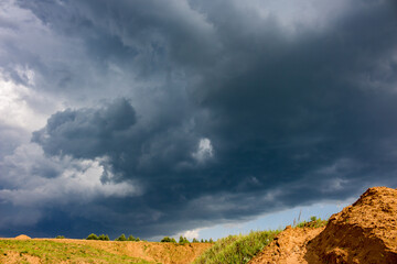 Menacing clouds gathering in the sky before the rain