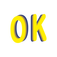 Must be ok 3D editable text effect template.Archive of documents, stroke illustration. Vector 3d line isometric, color web icons, new flat style.