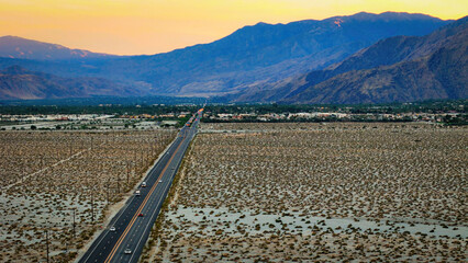 Road to Palm Springs California - aerial view - aerial photography