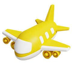 3D Yellow Airplane Icon